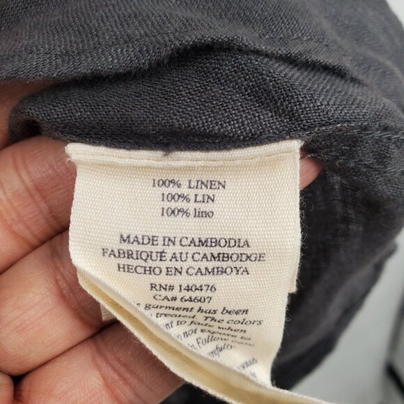 Faherty Laguna Linen Shirt Top Men Size Medium NWT Full Button Up Long Sleeve - Picture 10 of 16